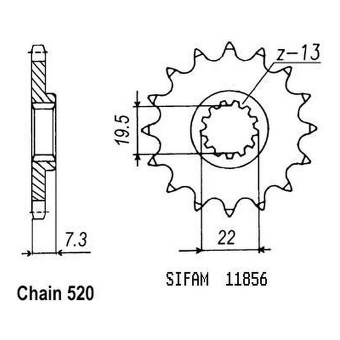 Sifam Pignone Dr 250 S 1982-1988 - 520 - 14 Denti - Simile a JTF434