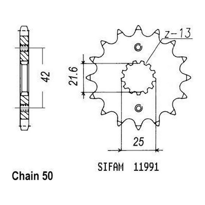 Sifam Pignone Gpx 600 R 1988-1997 - Gpz 600 R 1985-1989 - 530 - 15 Denti - Simile a JTF513