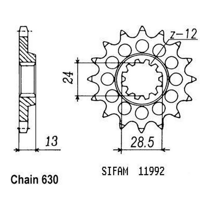 Sifam Pignone Gpz 1100 Zx 1981-1982 - Z 1000 Ltd 1981-1982 - 630 - 15 Denti - Simile a JTF522
