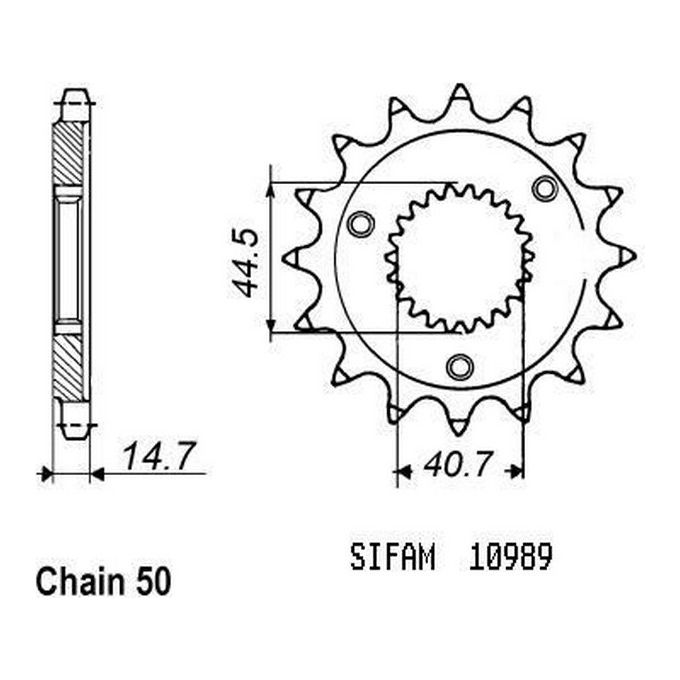 Sifam Pignone Harley Xlh 883/1200 Spo - 530 - 21 Denti - Simile a JTF989