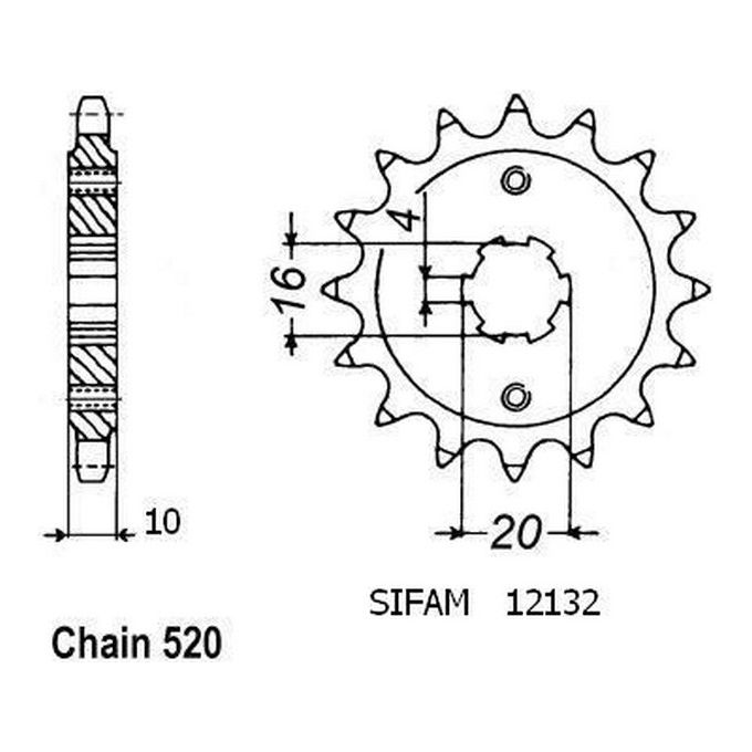 Sifam Pignone Husqvarna 125 Wre - 520 - 14 Denti - Simile a JTF720