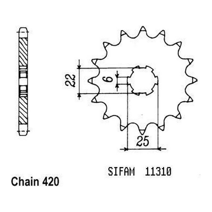 Sifam Pignone Mtx 50 1983-1985 - 420 - 15 Denti - Simile a JTF251