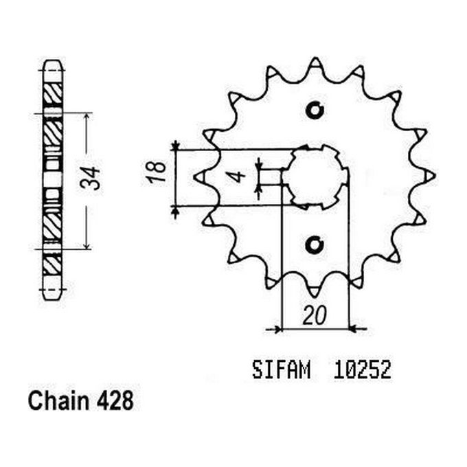 Sifam Pignone Xlr 125 1983-1991 - 428 - 17 Denti - Simile a JTF259