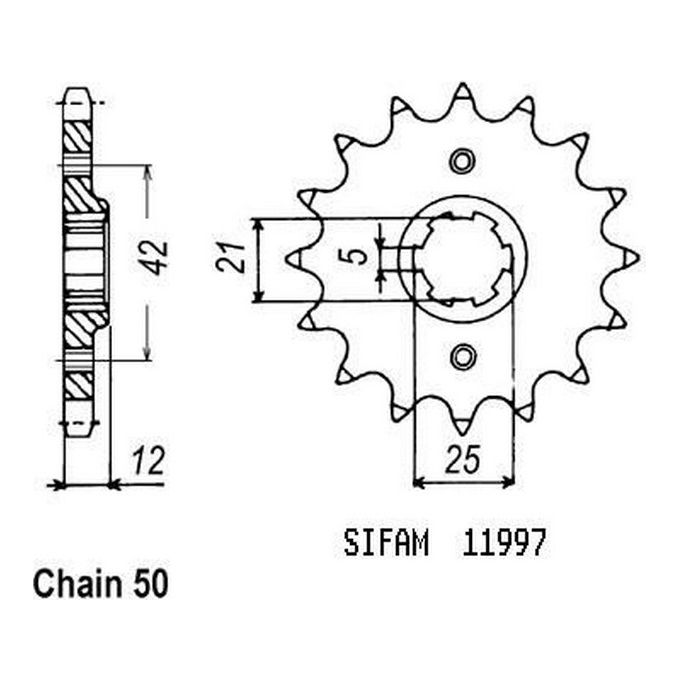 Sifam Pignone Yamaha 400 Xj 82 - 530 - 15 Denti - Simile a JTF571