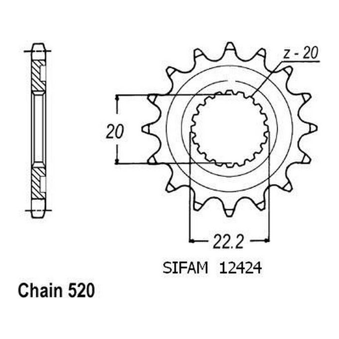 Sifam Pignone Yamaha Yzf/Wrf 250 2001-0 - 520 - 12 Denti - Simile a JTF1590