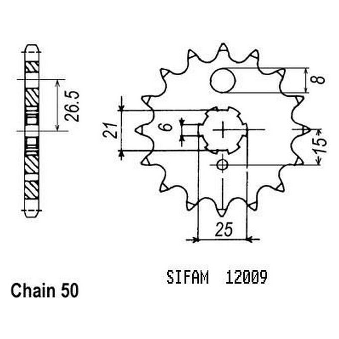 Sifam Pignone Z 400 Bicylindre 1974-1980 - 530 - 15 Denti - Simile a JTF509