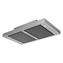 4224.1.733.01 Cappa a Soffitto Aspirante 4 Velocità Portata 679m3/h 100cm Inox e Vetro Temperato Nero