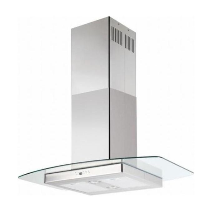 Silverline 4240.9 Cappa a isola Aspirante Pulsante a Pressione Classe energetica C 5 Velocita' Portata 581 m³-h 90cm Inox e Vetro