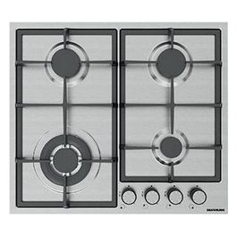 AS5443X01 Piano Cottura 4 Fuochi a Gas da Incasso Larghezza 60 cm Griglie in Ghisa colore Inox