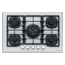 piano cottura gas 5 fuochi incasso 75 cm vetro bianco wok CS5405W01