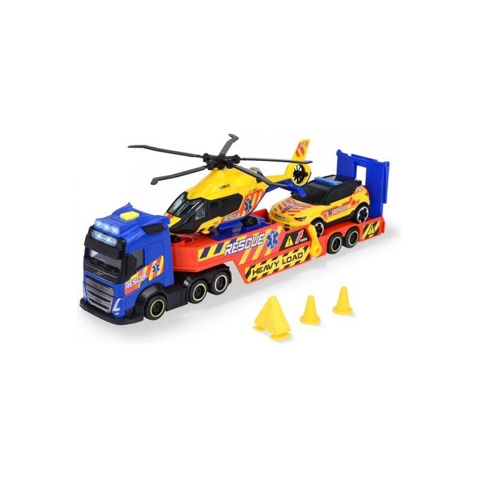 Image of Simba Mezzo Soccorso Dickie Camion Volvo FH16 con XC40 e Elicottero Airbus H16