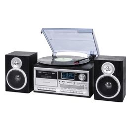 Trevi - Sistema Stereo Giradischi con Ricevitore Digitale DAB/DAB+ Bluetooth Encoding lettura di dischi in vinile a 33, 45 e 78 giri con connessione wireless senza fili Bluetooth