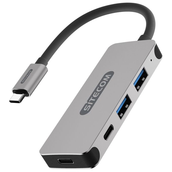 Sitecom CN-384 USB-C Hub 4 Porte da Usb-C Maschio a 2X Usb 3.1 + 2X Usb-C 3.1 Porte Hub in Alluminio