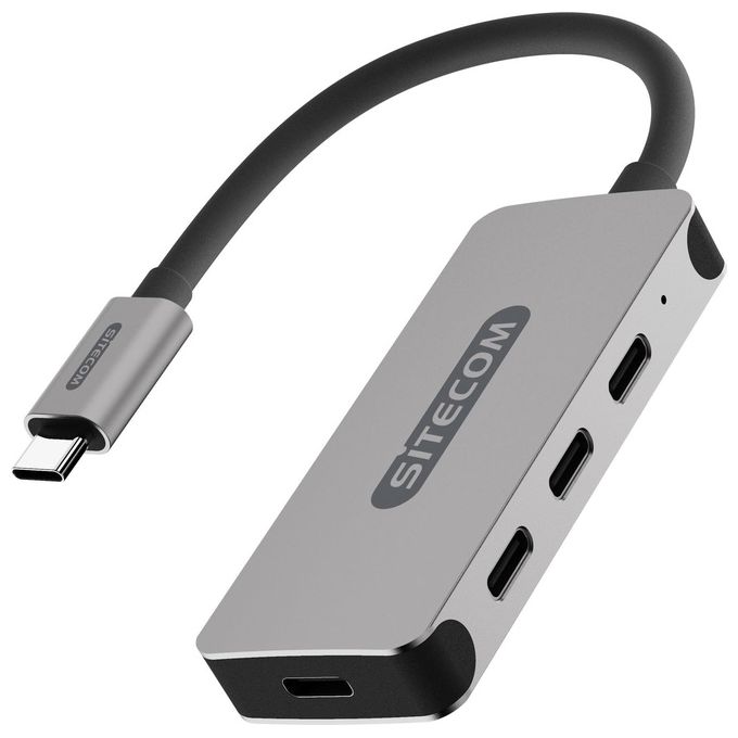 Sitecom CN-385 Usb-C Hub 4 Porte da Usb-C Maschio a 4X Usb-C 3.1 Femmina Porte Hub in Alluminio