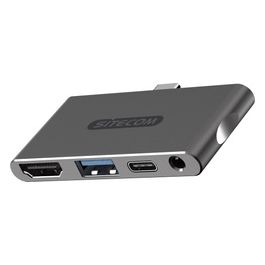 Sitecom CN-392 USB-C Adattatore Mobile Multiporta Usb-C to 1x HDMI + 1x Usb 3.1 + 1x 3.5mm Audio + 1x Usb-C con Power Delivery 100W