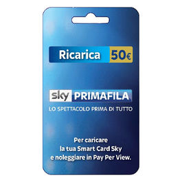 Sky, Ricarica Primafila 50€, Per Smart Card Attiva