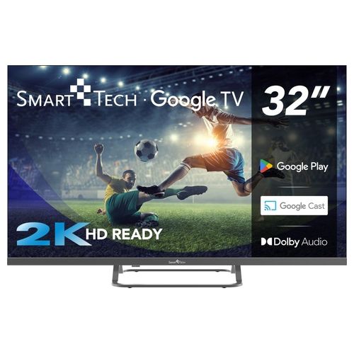 Smart-Tech 32HG01V Smart TV 32" HD DLED Google TV DVB-T2 DVB-C DVB-S2 Wi-Fi Bluetooth 3 HDMI Classe E colore Grigio