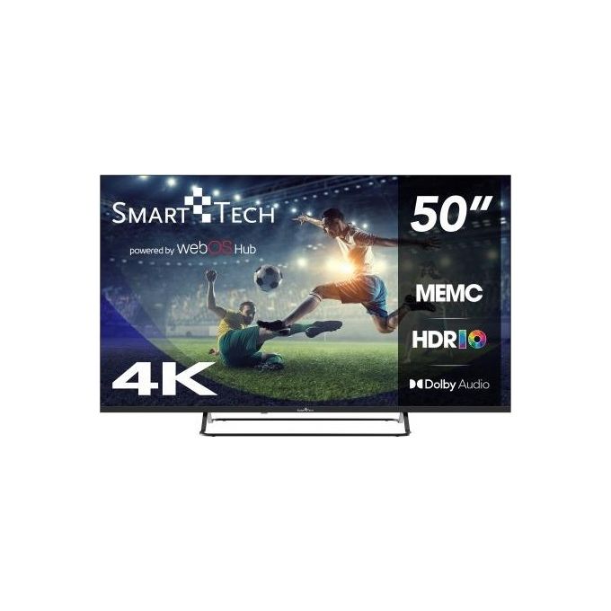 Smart Tech 50UW02V Smart TV 50 Pollici 4K Ultra HD Display LED Sistema Web OS DVBT2-C-S2 Classe E colore Nero