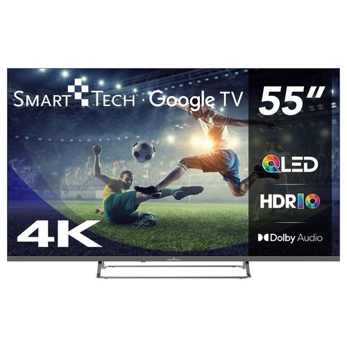 55QG02V Smart TV 55 Pollici 4K Ultra HD Display QLED Sistema Google TV Dolby Audio HDR10 Classe E colore Grigio