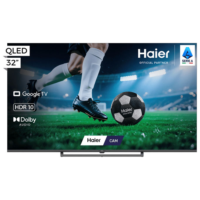 Haier H32S80GFX S80 Smart TV QLED 32'' Full HD Google TV HDR10 Dolby Audio colore Nero