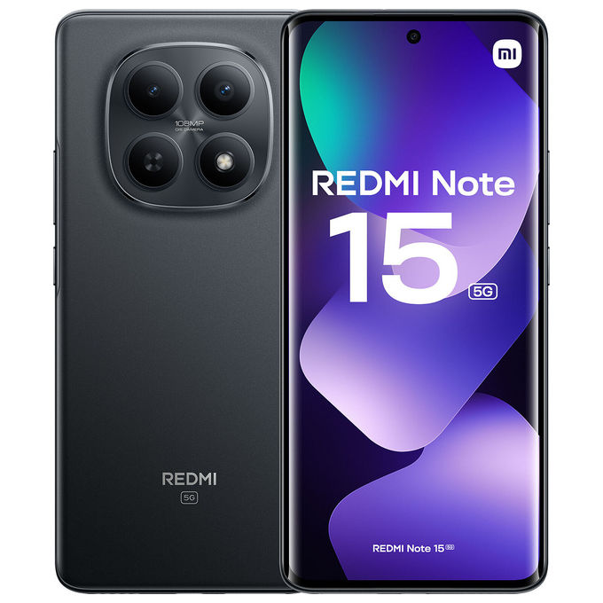 Xiaomi Redmi Note 15 5G Smartphone 8GB 512GB Display 6.77'' AMOLED 108MP 5520mAh 45W NFC colore Nero