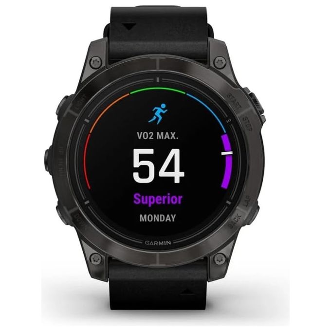 Garmin 010-02803-30 Epix Pro Gen 2 Smartwatch con Display AMOLED Cassa in Titanio Vetro Zaffiro GPS GLONASS Galileo Monitoraggio Salute Completo Garmin Pay Cinturino in Pelle colore Nero Grigio Carbonio