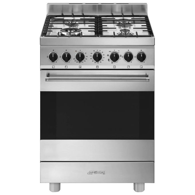 Image of Smeg B61GMX2 Cucina a Gas 60x60cm 4 Fuochi Forno Multi8 Classe Energetica A Inox