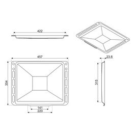 BN620-1 Bacinella Forno Smaltata ProfonditaÂ 20mm per Forni 60cm
