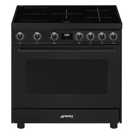 Smeg C91IEA9 Estetica Mista Cucina con Piano a Induzione e Forno Elettrico Termoventilato 5 Zone Classe energetica A 90x60 cm Antracite