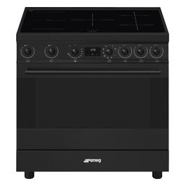 C9IMN2 Cucina Elettrica a Induzione 5 Fuochi Forno Elettrico Ventilato con Grill Larghezza x Profondità 90x60 cm Classe energetica A colore Nero