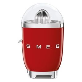 CJF01RDEU Estetica 50's Style Spremiagrumi Elettrico con Beccuccio Antigoccia in Acciaio Inox e Chiusura a Scatto Potenza 70 W Rosso
