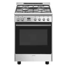 Smeg Concerto Cucina con piano cottura a Gas 4 fuochi inox 60x60