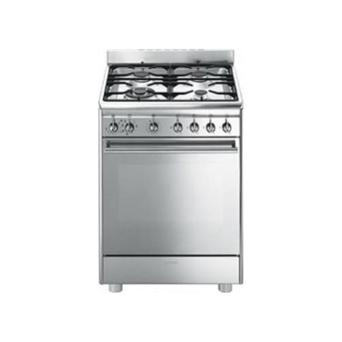 Cucina 60cm 4 fuochi Forno elettrico 72lt Cl. A inox