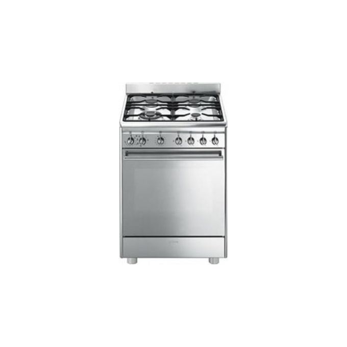 Smeg CX68MF8-2 Concerto Cucina Libera Installazione Dual Fuel 4 Fuochi Gas Forno Elettrico Termoventilato 70 L Classe A (60x60x85 cm) colore Acciaio Inox