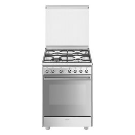 Smeg CX68M8-1 Cucina a Gas con Forno Elettrico Termoventilato Estetica Classica 4 Fuochi Classe energetica A Vapor Clean 60x60 cm Acciaio Inox