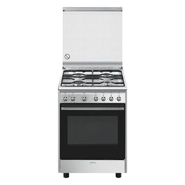 Smeg CX61GM Cucina a Gas 60x60cm 4 Fuochi Forno Elettrico Multi6 Classe Energetica A Inox