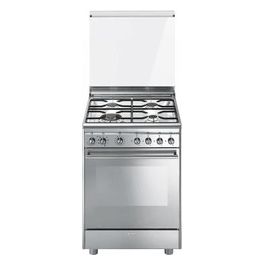 Smeg CX68MDS8 Cucina a Gas 4 Fuochi Forno Elettrico Acciaio Inossidabile Classe Energetica A