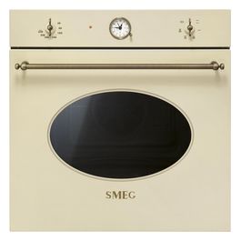 Smeg SF800PO Forno Elettrico Multifunzione da Incasso Estetica Coloniale Capacita' 70 Litri Classe energetica A 6 Programmi  60 cm Panna