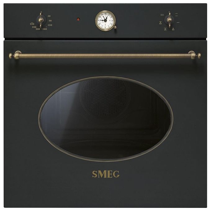Image of Smeg SF800AO Forno Elettrico da incasso Ventilato Estetica Coloniale Capacita' 70 Litri Classe energetica A-10% 6 Funzioni 60 cm Antracite