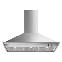 Smeg KD100HXE Estetica Classica Cappa a Parete Aspirante Classe energetica A+ 3 Velocità + Intensiva 830 m3/h Illuminazione LED 100 cm Acciaio Inox