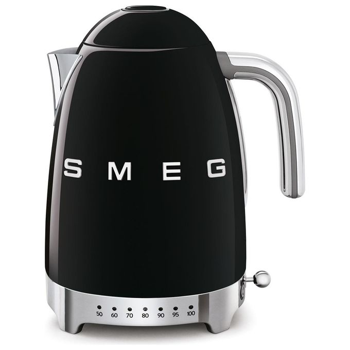 Image of Smeg KLF04BLEU Estetica 50's Style Bollitore Elettrico a Temperatura Variabile Capacita' 1,7 Litri 7 Tazze Potenza 2400 W Nero