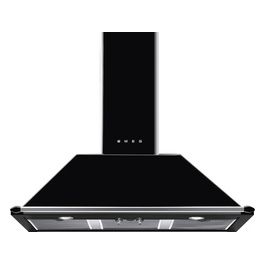 Smeg KT100BLE Estetica Victoria Cappa a Parete Aspirante Classe energetica A 3 Velocità + Intensiva 820 m3/h Illuminazione LED 100 cm Nero