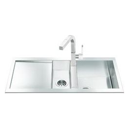 Lavello 100x50cm 1 Vasca Quadra Gocciolatoio Sx