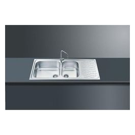 Lavello 116x50cm 2 Vasche Gocciolatoio Sx