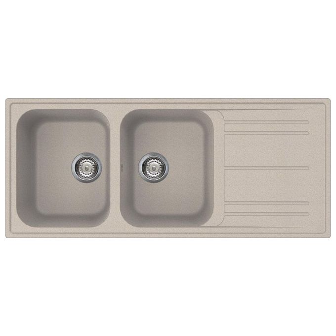 Image of Smeg LZ116AV2 Lavello da Incasso Standard Estetica Universale 2 Vasche + Gocciolatoio Reversibile 116 cm Avena