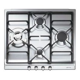 SER60SGH3 Estetica Classica Piano Cottura a Gas 4 Fuochi Griglie in Ghisa 60 cm Acciaio Inox