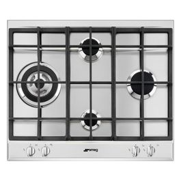 P261XGH Piano Cottura a Gas 4 Zone Griglie in Ghisa 60 cm Acciaio Inox