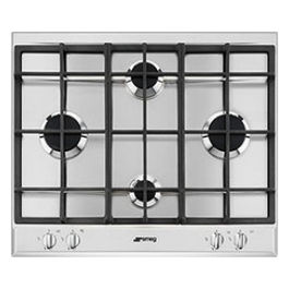 piano cottura a gas 4 fornelli 60 cm da incasso acciaio inox griglie ghisa P260XGH