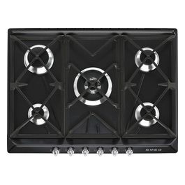 SR975NGH Piano Cottura a Gas 5 Zone Griglie in Ghisa Estetica Victoria 75 cm Nero