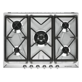 SR975XGH Piano Cottura a Gas 5 Zone Griglie in Ghisa Estetica Victoria 75 cm Acciaio Inox